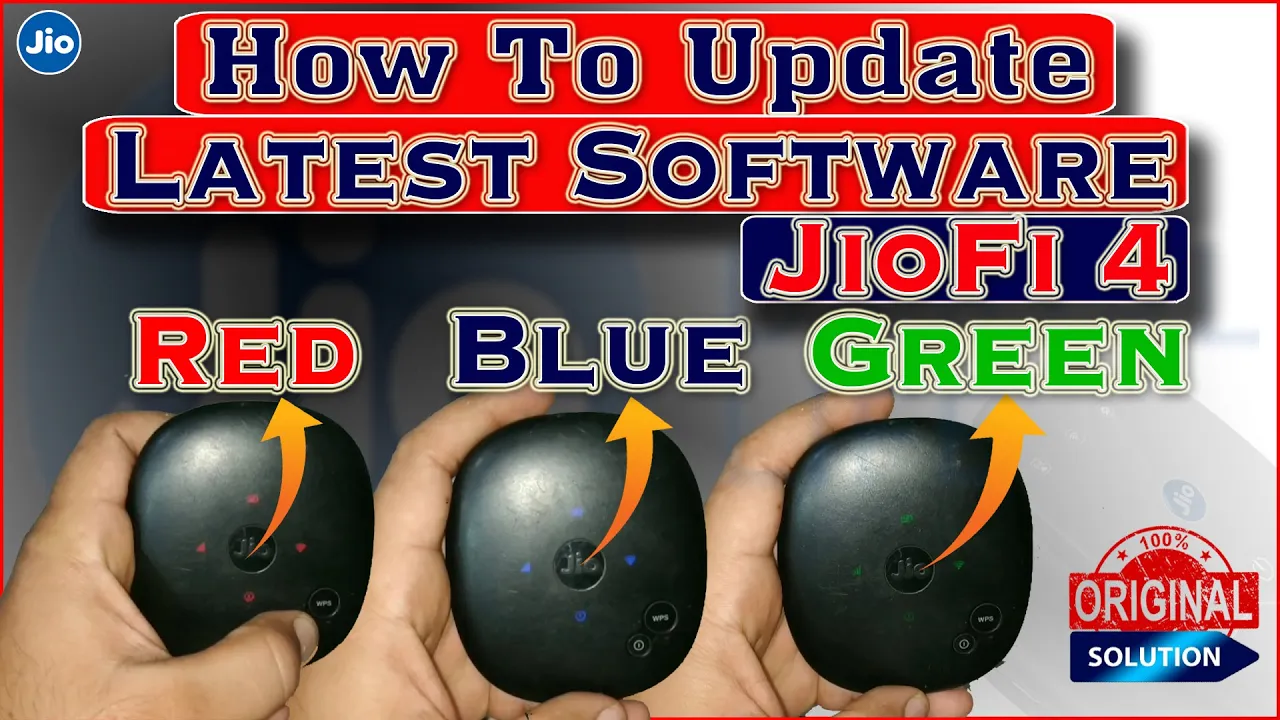 JioFi-4 | How To Upadate/Upgrade Software JioFi-4 By A Computer PC | Red, Blue,Green Light Fix Error